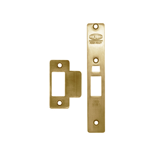 Lockwood 3782 Finish Conversion-Strike, Face Plate & Screw Kit (Does Not Suit 4782) Satin Brass