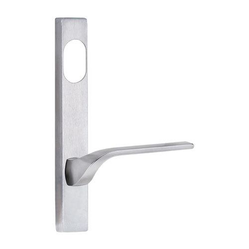 Lockwood 4801 Square End Plate With Cylinder Hole and 122 Lever Left Hand Satin Chrome 4801/122LSC