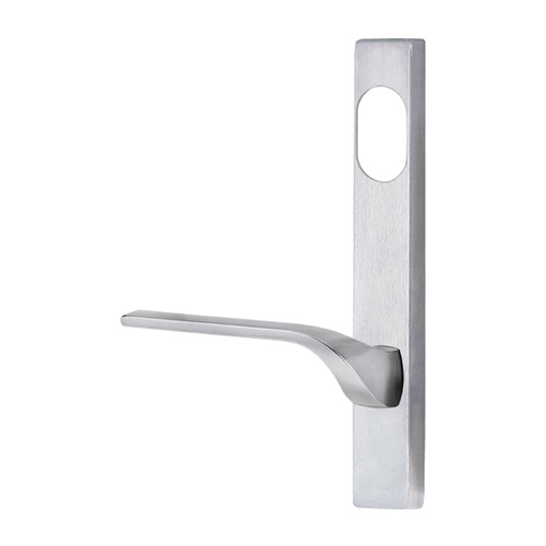 Lockwood 4801 Square End Plate With Cylinder Hole and 122 Lever Right Hand Satin Chrome 4801/122RSC