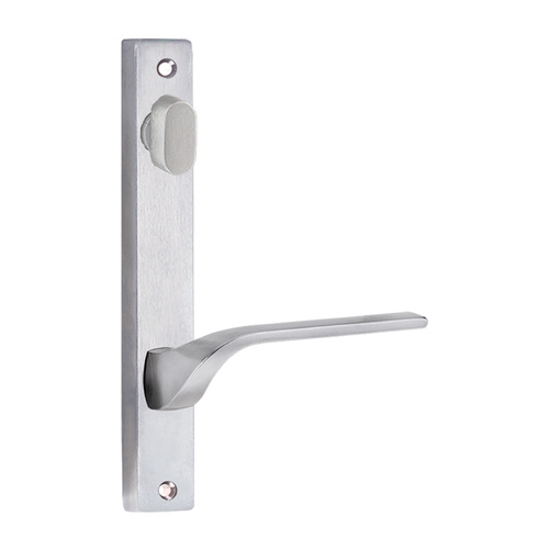 Lockwood 4904 Square End Plate With Turn and 122 Lever Left Hand Satin Chrome 4904/122LSC