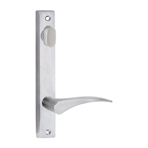 Lockwood 4904 Square End Plate With Turn and 153 Lever Left Hand Satin Chrome 4904/153LSC