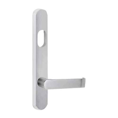 Lockwood 5601 Round End Plate With Cylinder Hole and 59 Lever Satin Chrome 5601/59SC