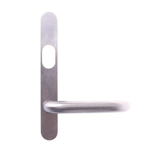 Lockwood 5601 Round End Plate with Cylinder Hole and 70 Lever Satin Chrome 5601/70SC
