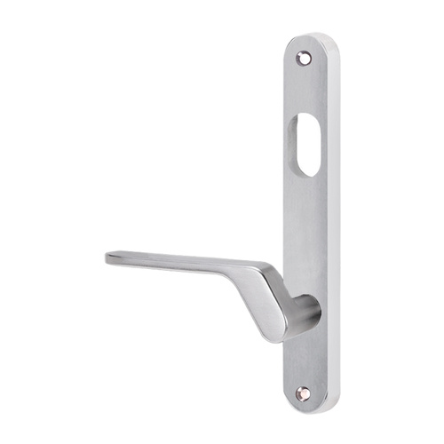 Lockwood 5701 Round End Plate With Cylinder Hole and 41 Lever Right Hand Satin Chrome 5701/41RSC