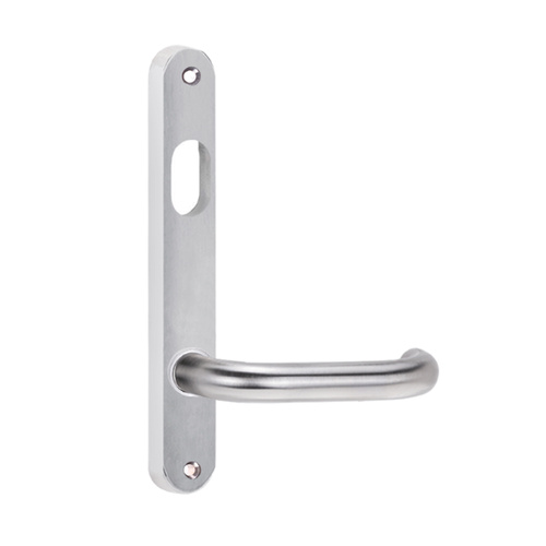 Lockwood 5701 Round End Plate with Cylinder Hole and 70 Lever Satin Chrome 5701/70SC