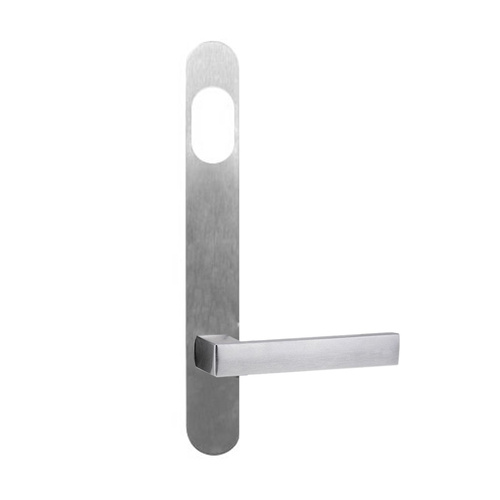 Lockwood 5801 Round End Plate With Cylinder Hole & 101 Lever Satin Chrome 5801/101SC