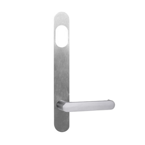 Lockwood 5801 Round End Plate With Cylinder Hole & 166 Lever Satin Chrome 5801/166SC