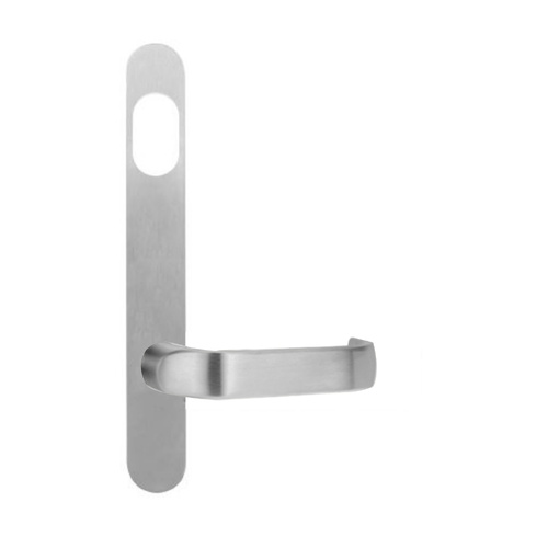 Lockwood 5801 Round End Plate with Cylinder Hole and 74 Lever Satin Chrome 5801-74SC