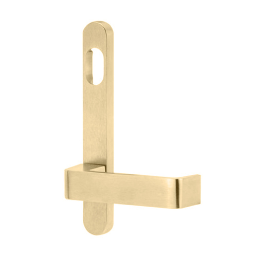 Lockwood 5801 Round End Plate with Cylinder Hole and 90 Lever Polished Brass 5801-90PB