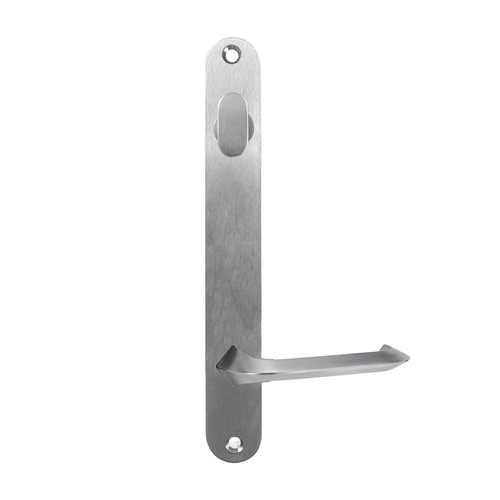 Lockwood 5904 Round End Plate With Turn and 116 Lever Satin Chrome 5904/116SC
