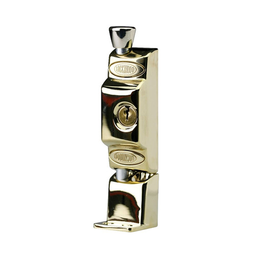 Lockwood Patio Bolt Sliding Door Lock Everbrass Brass Keyed To Differ 680-NEVB