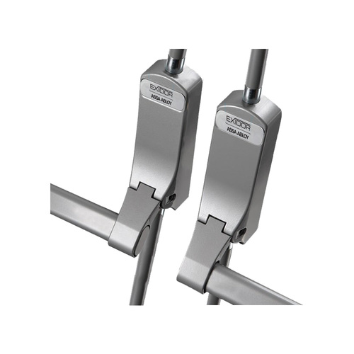 Exidor Assa Abloy Double Panic Exit Device Non Rebated 4 Point Lock Silver EXI284-SIL
