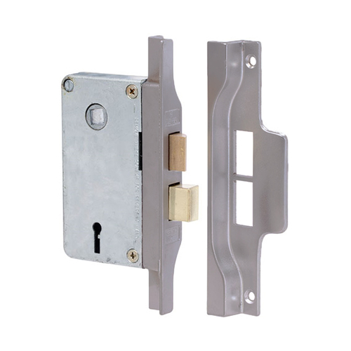 Lockwood Rebated Narrow Mortice Lock 42mm Backset Satin Chrome Pearl L1702SPDP