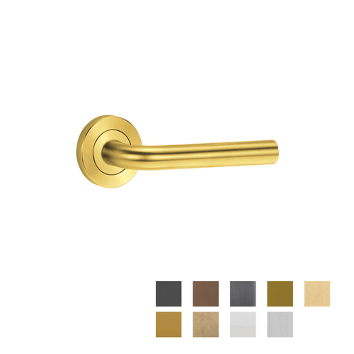 Lockwood Symphony 97 Door Lever on Round Rose Full Set - Available in Various Finishes