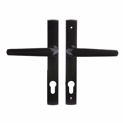 Lockwood Door Handle Palladium Aria Lever On Long Plate Black PL4/85/27BLK