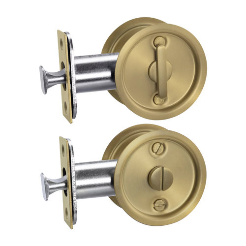 Lockwood Vivid Cavity Door Slider Privacy Set Satin Brass PVD VIVCAV2/SBPVD