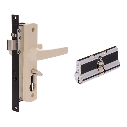 Whitco Security Screen Door Lock Handle Tasman MK2 Primrose with C4 Cylinder W892119 