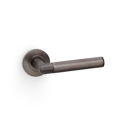 Alexander and Wilks Knurled Harrier Lever on Round Rose 50mm Dark Bronze PVD AW210DBZPVD