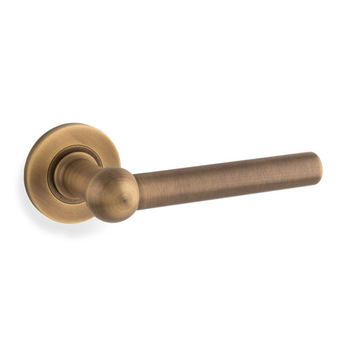 Alexander and Wilks Siskin Lever on Round Rose Antique Brass AW250AB