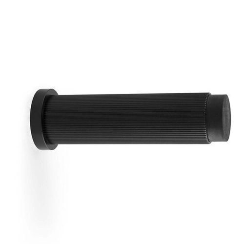 Alexander and Wilks Reeded Projection Cylinder Door Stop 75mm Black AW602-75-BL