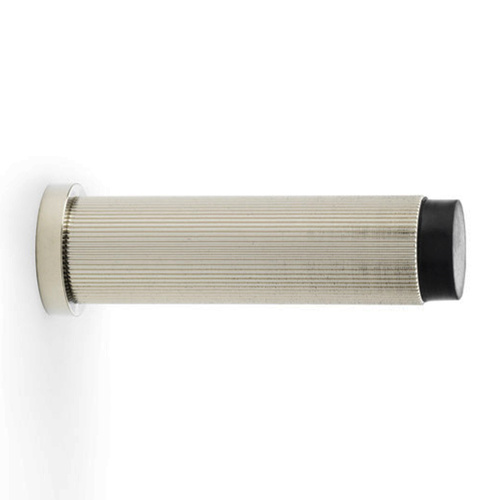 Alexander and Wilks Reeded Projection Cylinder Door Stop 75mm Satin Nickel AW602-75-SN