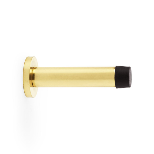 Alexander and Wilks Cylinder Projection Door Stop on Rose 80mm Polished Brass AW616PBL