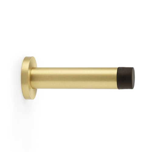 Alexander and Wilks Cylinder Projection Door Stop on Rose 80mm Satin Brass AW616SB
