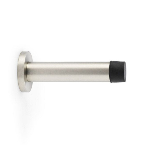 Alexander and Wilks Cylinder Projection Door Stop on Rose 80mm Satin Nickel AW616SN