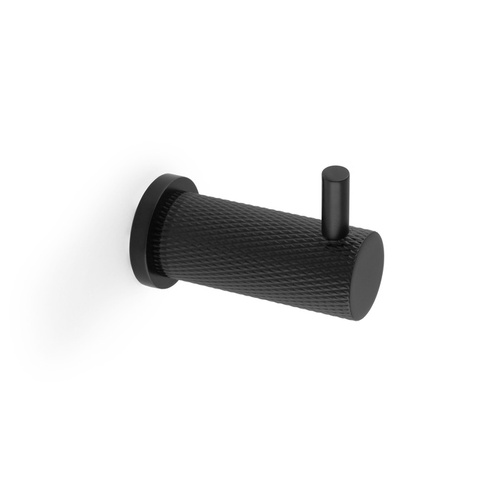 Alexander and Wilks Brunel Knurled Coat Hook - Black- AW775BL