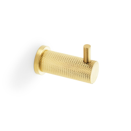 Alexander and Wilks Brunel Knurled Coat Hook - Satin Brass PVD- AW775SBPVD