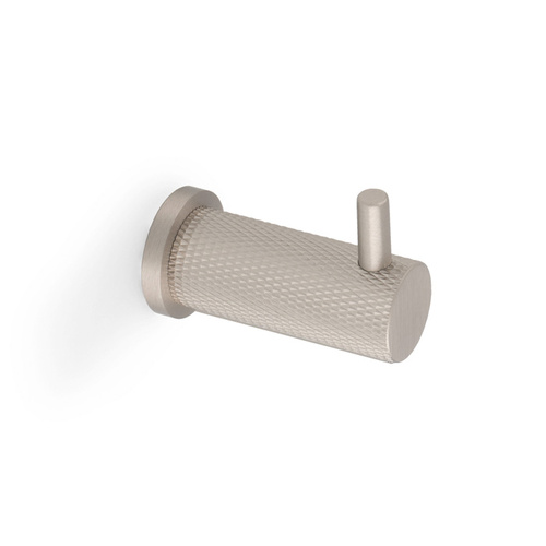 Alexander and Wilks Brunel Knurled Coat Hook - Satin Nickel- AW775SN