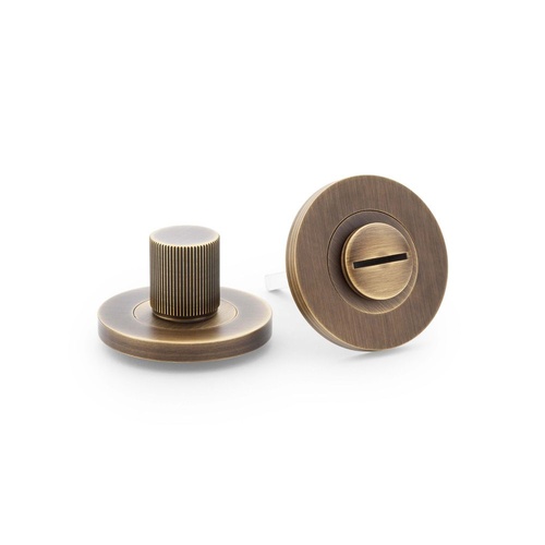 Alexander and Wilks Reeded Thumbturn and Release 50mm Antique Brass AW792AB