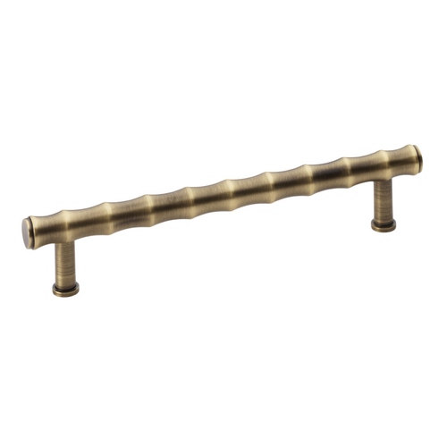 Alexander and Wilks Crispin Bamboo T-Bar Cupboard Pull Handle 160mm Antique Brass AW809B-160-AB