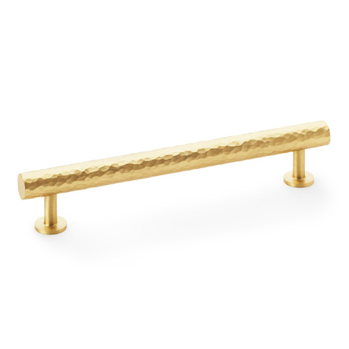 Alexander and Wilks Leila Hammered T-Bar Cupboard Pull Handle 160mm Satin Brass AW817-160-SB