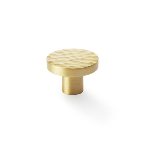 Alexander and Wilks Hanover Hammered Cupboard Cabinet Knob 38mm Satin Brass AW820-38-SB