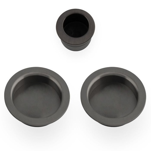 Alexander and Wilks Sliding Door Pull Kit Round Dark Bronze PVD AW994DBZPVD