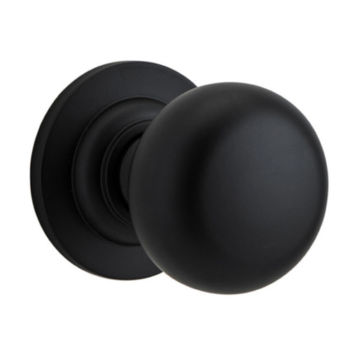 Restocking Soon: ETA End August - Iver Cambridge Door Knob on Round Rose Matt Black 0203