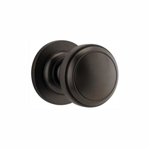 Iver Paddington Door Knob on Round Rose Signature Brass 0211