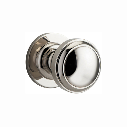 Iver Paddington Door Knob on Round Rose Polished Nickel 0218