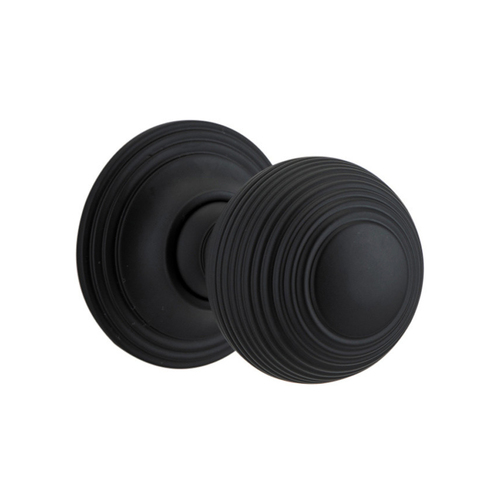 Restocking Soon: ETA Early August - Iver Guildford Door Knob on Round Rose Matt Black 0223