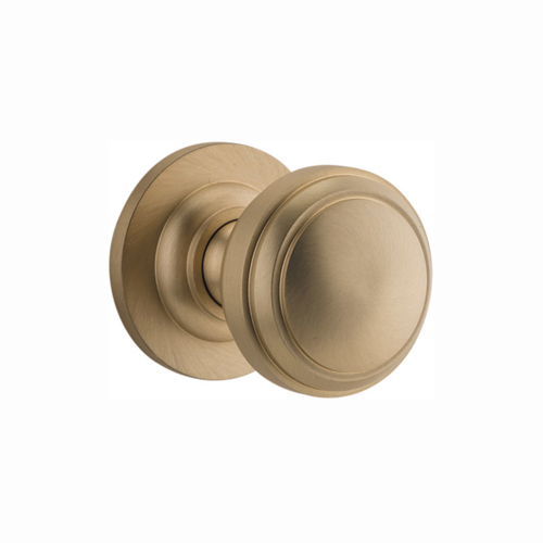 Iver Paddington Door Knob on Round Rose Brushed Brass 0253