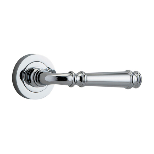 Iver Verona Door Lever Handle on Round Rose Chrome Plated 0314