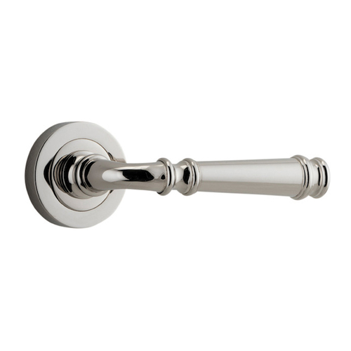 Iver Verona Door Lever Handle on Round Rose Polished Nickel 0318