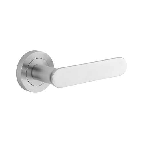 Iver Bronte Door Lever Handle on Round Rose Passage Brushed Chrome 0335