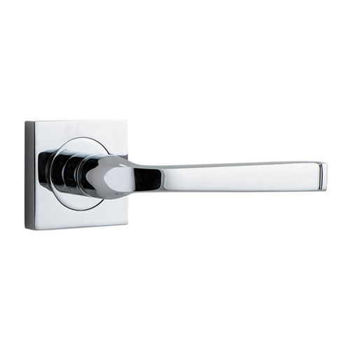 Iver Annecy Door Lever Handle on Square Rose Pair Chrome Plated 0394