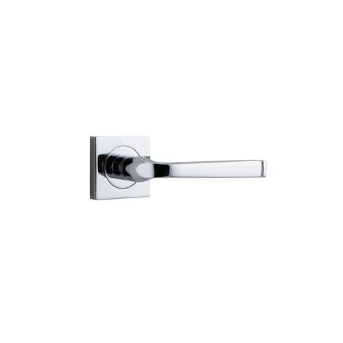 Iver Annecy Door Lever Handle on Square Rose Pair Chrome Plated 0394