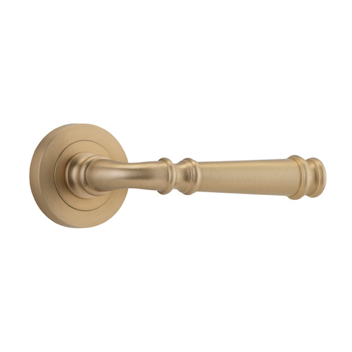 Iver Verona Door Lever on Round Rose Brushed Brass 0602