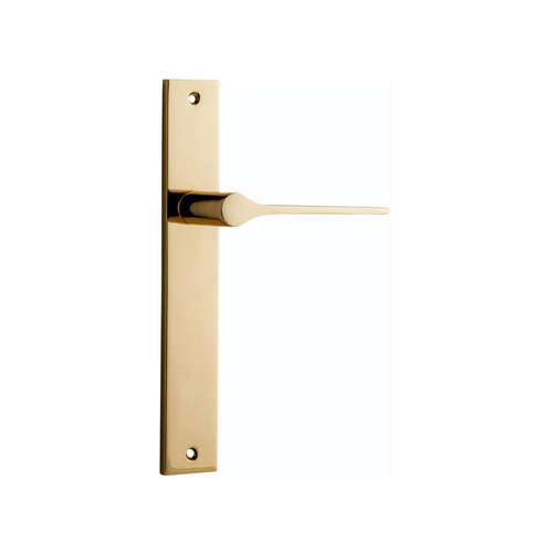 Iver Como Door Lever Handle on Rectangular Backplate Passage Polished Brass 10254