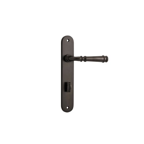 Iver Verona Door Lever Handle on Oval Backplate Privacy Signature Brass 10730P85