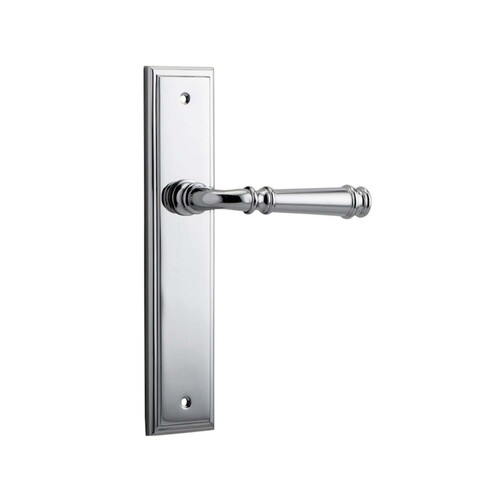 Iver Verona Door Lever Handle on Stepped Backplate Passage Chrome Plated 11742